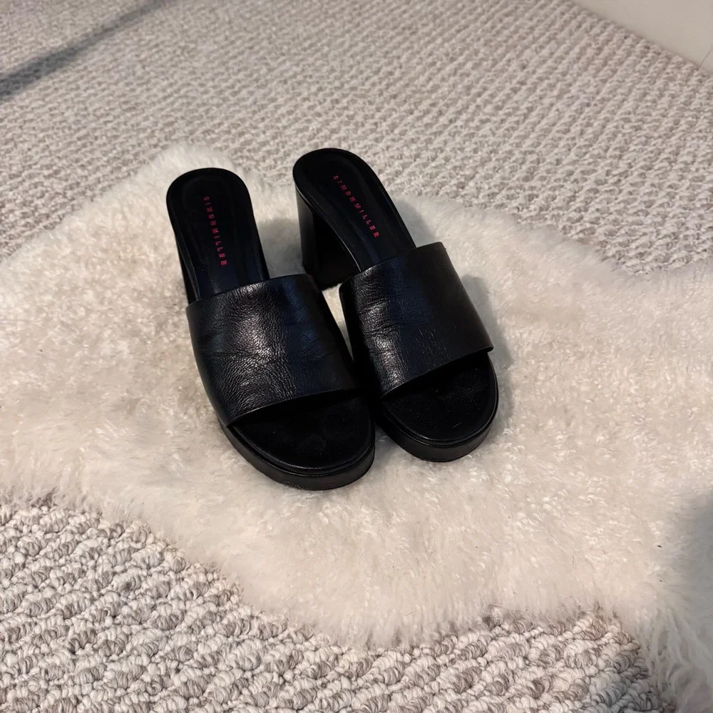 Simon Miller Black Leather Platform Slide